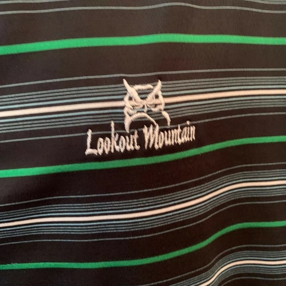 Nike Golf Striped Black Polo Shirt Dri Fit XXL - Picture 2 of 5